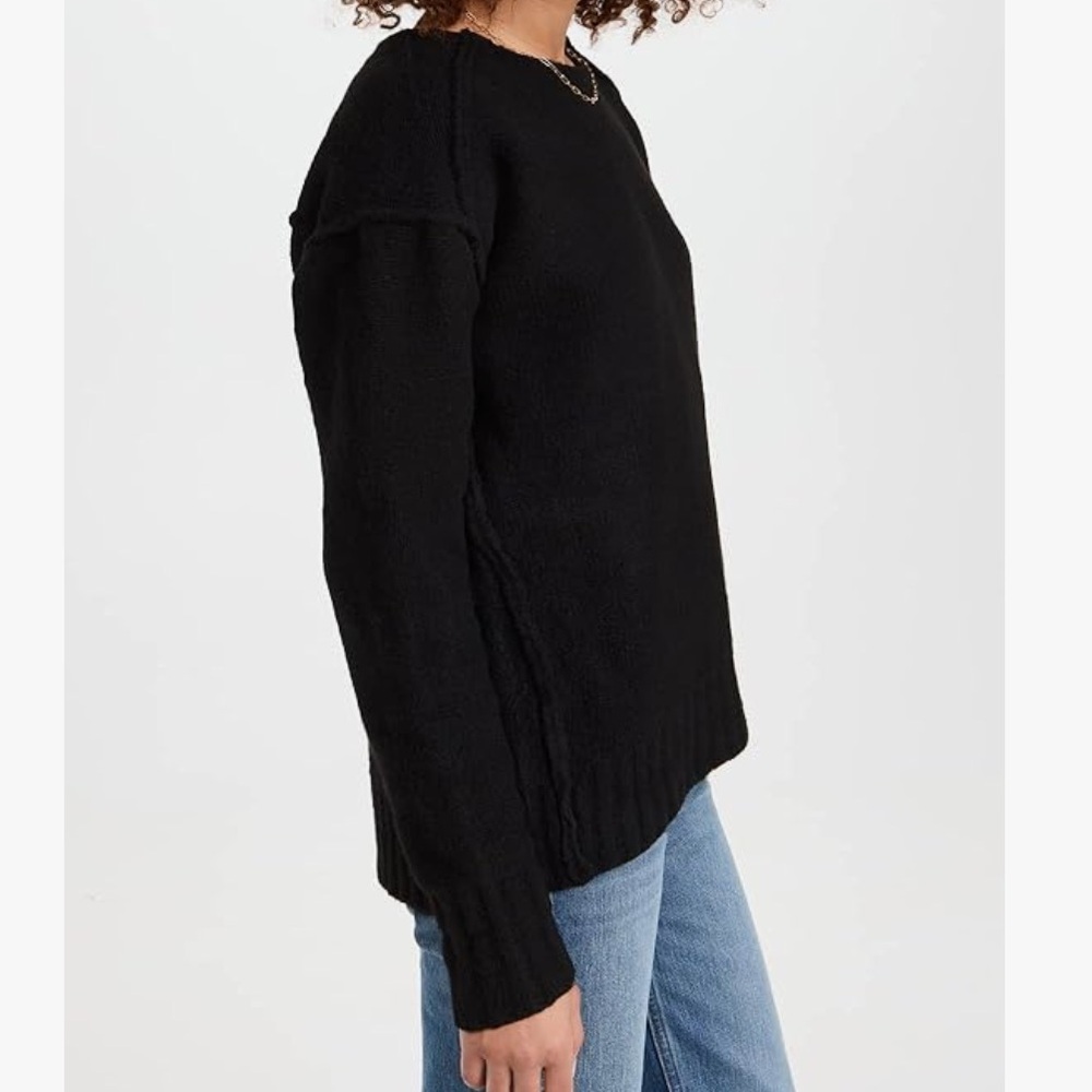 Free People Care Eastwood Black Pullover Medium Large View 6